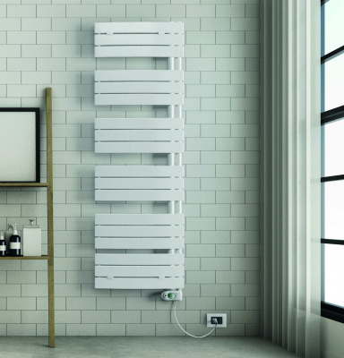 Электрический полотенцесушитель Lazzarini E-Pieve 600W белый изогнутый